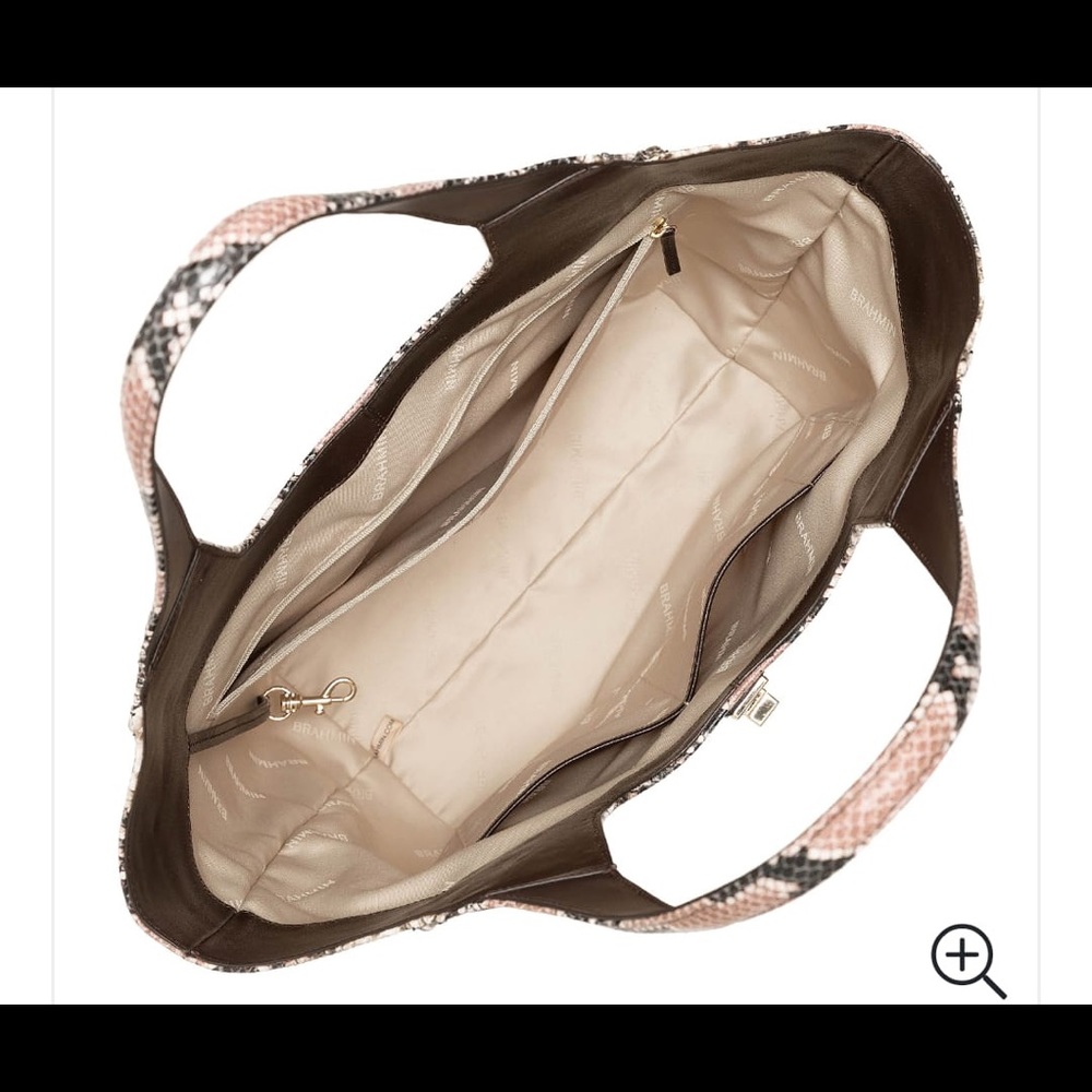 Brahmin Carla Tea Rose Evita Bag Snakeskin Python - Picture 4 of 4